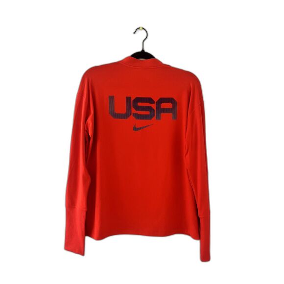 Nike Red Long Sleeve Top with Flag Detail - Picture 2 of 8